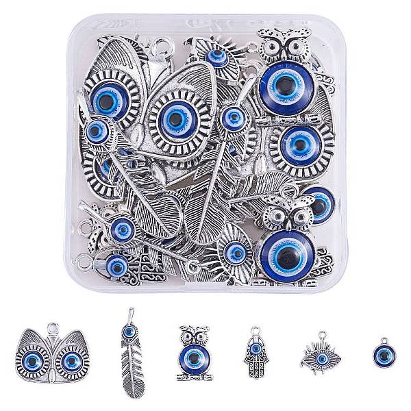 PandaHall 30Pcs 6 Style Alloy Enamel Pendants, Cadmium Free & Nickel Free & Lead Free, Evil Eye & Owl & Feather, Midnight Blue...
PandaHall 30Pcs 6 Style Alloy Enamel Pendants, Cadmium Free & Nickel Free & Lead Free, Evil Eye & Owl & Feather, Midnight Blue...