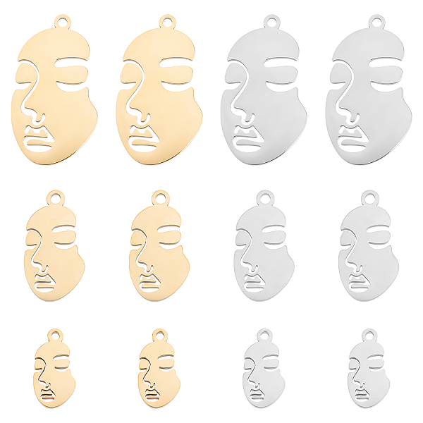 PandaHall DICOSMETIC 12Pcs 3 Size 2 Colors Stainless Steel Abstract Human Face Charms Profile Head Charms Geometric Head Pendants Dangle...
PandaHall DICOSMETIC 12Pcs 3 Size 2 Colors Stainless Steel Abstract Human Face Charms Profile Head Charms Geometric Head Pendants Dangle...