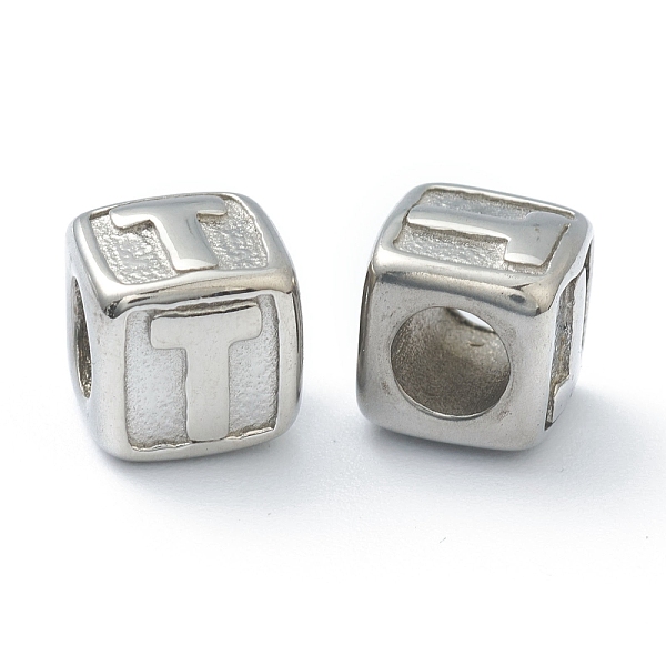 PandaHall 304 Stainless Steel European Beads, Large Hole Beads, Horizontal Hole, Cube with Letter, Stainless Steel Color, Letter.T, 8x8x8mm...
PandaHall 304 Stainless Steel European Beads, Large Hole Beads, Horizontal Hole, Cube with Letter, Stainless Steel Color, Letter.T, 8x8x8mm...