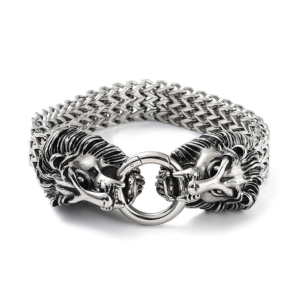 PandaHall 304 Stainless Steel Lion Head Herringbone Chain Bracelets for Men & Women, Antique Silver, 8-5/8 inch(22cm)x1.45cm 304 Stainless...
PandaHall 304 Stainless Steel Lion Head Herringbone Chain Bracelets for Men & Women, Antique Silver, 8-5/8 inch(22cm)x1.45cm 304 Stainless...