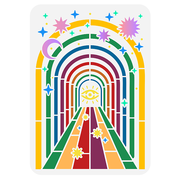 PandaHall FINGERINSPIRE Rainbow Stencil 11.7x8.3 inch Moon Stars Stencils Devil's Eye Stencils Plastic Colorful Arches Pattern Template...
PandaHall FINGERINSPIRE Rainbow Stencil 11.7x8.3 inch Moon Stars Stencils Devil's Eye Stencils Plastic Colorful Arches Pattern Template...