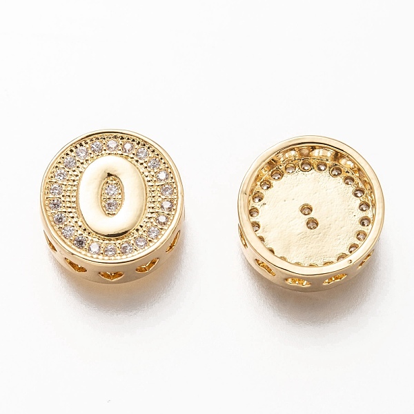 PandaHall Golden Plated Brass Micro Pave Cubic Zirconia Multi-Strand Links, Flat Round with Letter, Letter.O, 12x4.5mm, Hole: 2mm..., Clear
PandaHall Golden Plated Brass Micro Pave Cubic Zirconia Multi-Strand Links, Flat Round with Letter, Letter.O, 12x4.5mm, Hole: 2mm..., Clear