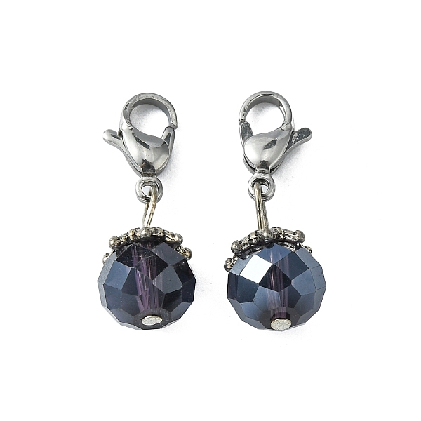 PandaHall Electroplate Faceted Glass Pendants, with 304 Stainless Steel Lobster Claw Clasps, Round, Midnight Blue, 25mm, Pendant: 14.5x9mm...
PandaHall Electroplate Faceted Glass Pendants, with 304 Stainless Steel Lobster Claw Clasps, Round, Midnight Blue, 25mm, Pendant: 14.5x9mm...