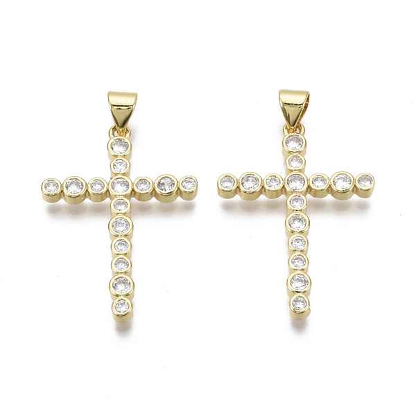 PandaHall Brass Micro Pave Clear Cubic Zirconia Pendants, Nickel Free, Cross, Real 18K Gold Plated, 30x21x2.5mm, Hole: 3mm Brass+Cubic...
PandaHall Brass Micro Pave Clear Cubic Zirconia Pendants, Nickel Free, Cross, Real 18K Gold Plated, 30x21x2.5mm, Hole: 3mm Brass+Cubic...