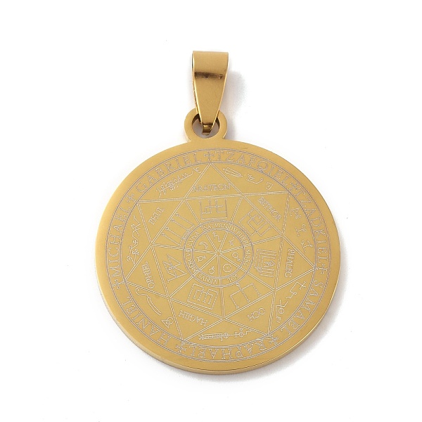 PandaHall Titanium Steel Pendants, Flat Round with Seals of the Seven Archangels, Golden, 42mm, Hole: 7.6x3mm Titanium Steel Flat Round
PandaHall Titanium Steel Pendants, Flat Round with Seals of the Seven Archangels, Golden, 42mm, Hole: 7.6x3mm Titanium Steel Flat Round