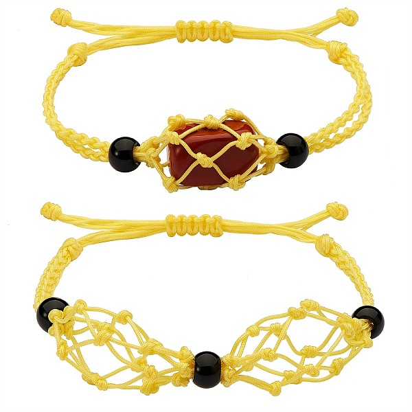 PandaHall Adjustable Braided Nylon Cord Macrame Pouch Bracelet Making, with Glass Beads, Yellow, Inner Diameter: 1-7/8~3-1/4 inch(4.7~8.4cm)...
PandaHall Adjustable Braided Nylon Cord Macrame Pouch Bracelet Making, with Glass Beads, Yellow, Inner Diameter: 1-7/8~3-1/4 inch(4.7~8.4cm)...