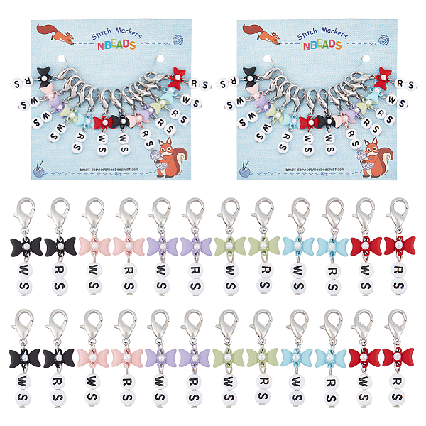 PandaHall Acrylic Beaded Word RS/WS Pendant Locking Stitch Markers with Alloy Bowknot, Right Side/Wrong Side 304 Stainless Steel Clasps..., Multicolor
PandaHall Acrylic Beaded Word RS/WS Pendant Locking Stitch Markers with Alloy Bowknot, Right Side/Wrong Side 304 Stainless Steel Clasps..., Multicolor