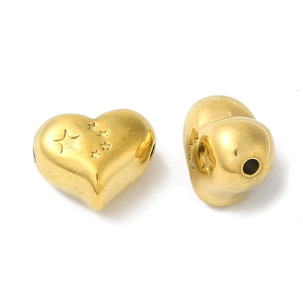PandaHall 304 Stainless Steel Beads, Heart with Star, Golden, 10x12x7mm, Hole: 1.6mm 304 Stainless Steel Heart
PandaHall 304 Stainless Steel Beads, Heart with Star, Golden, 10x12x7mm, Hole: 1.6mm 304 Stainless Steel Heart