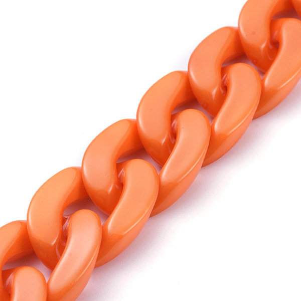 PandaHall Handmade Opaque Acrylic Curb Chains, Twisted Chain, Oval, for Jewelry Making, Orange, Link: 30x21x6mm, 39.37 inch(1m)/strand...
PandaHall Handmade Opaque Acrylic Curb Chains, Twisted Chain, Oval, for Jewelry Making, Orange, Link: 30x21x6mm, 39.37 inch(1m)/strand...