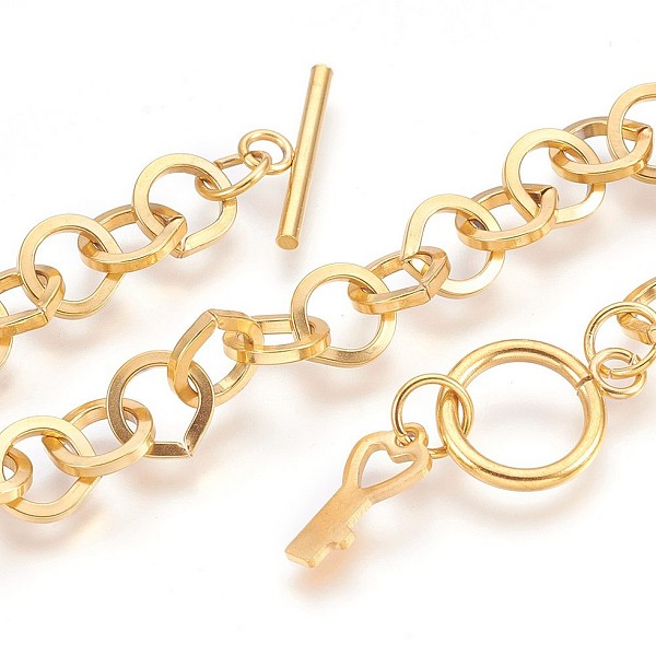 PandaHall Ion Plating(IP) 304 Stainless Steel Cable Chain Bracelets, with Toggle Clasps and Key Shape Charm, Golden, 7-5/8 inch(19.5cm), 9mm...
PandaHall Ion Plating(IP) 304 Stainless Steel Cable Chain Bracelets, with Toggle Clasps and Key Shape Charm, Golden, 7-5/8 inch(19.5cm), 9mm...
