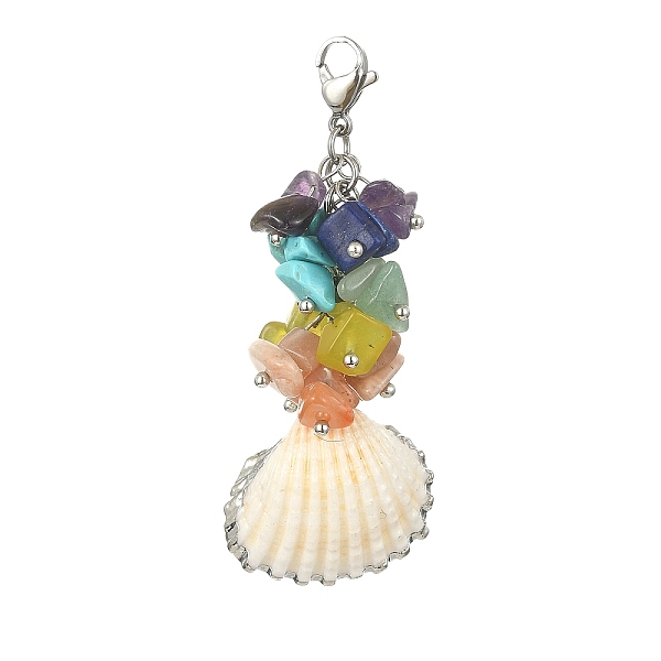 PandaHall Electroplate Shell Pendant Decorations, Chakra Gemstone Chips and 304 Stainless Steel Lobster Claw Clasps Charms, Shell Shape...
PandaHall Electroplate Shell Pendant Decorations, Chakra Gemstone Chips and 304 Stainless Steel Lobster Claw Clasps Charms, Shell Shape...