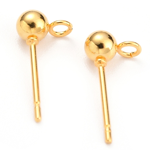 PandaHall 304 Stainless Steel Ball Post Stud Earring Findings, with Loop and 316 Surgical Stainless Steel Pin, Real 18k Gold Plated...
PandaHall 304 Stainless Steel Ball Post Stud Earring Findings, with Loop and 316 Surgical Stainless Steel Pin, Real 18k Gold Plated...