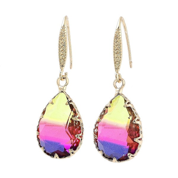 PandaHall Teardrop Glass Dangle Earrigns, Light Gold Brass Earrings, Colorful, 38x13.5mm Glass Teardrop
PandaHall Teardrop Glass Dangle Earrigns, Light Gold Brass Earrings, Colorful, 38x13.5mm Glass Teardrop