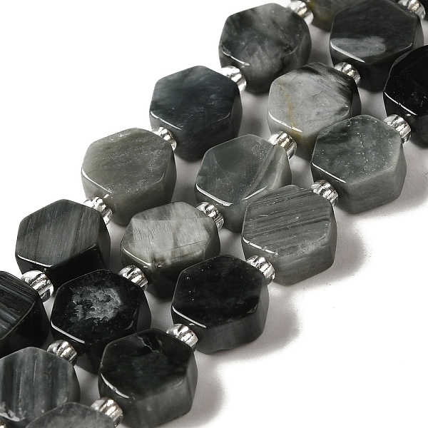 PandaHall Natural Eagle Eye Stone Beads Strands, Hexagon, with Seed Beads, 8.5~9x8.5~10x4~5mm, Hole: 1mm, about 37~38pcs/strand...
PandaHall Natural Eagle Eye Stone Beads Strands, Hexagon, with Seed Beads, 8.5~9x8.5~10x4~5mm, Hole: 1mm, about 37~38pcs/strand...