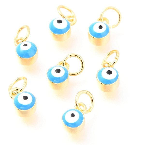 PandaHall Brass Enamel Pendants, Long-Lasting Plated, Real 18K Gold Plated, with Jump Rings, Column with Evil Eye, Blue, 7x3.5x4.5mm,Jump...
PandaHall Brass Enamel Pendants, Long-Lasting Plated, Real 18K Gold Plated, with Jump Rings, Column with Evil Eye, Blue, 7x3.5x4.5mm,Jump...