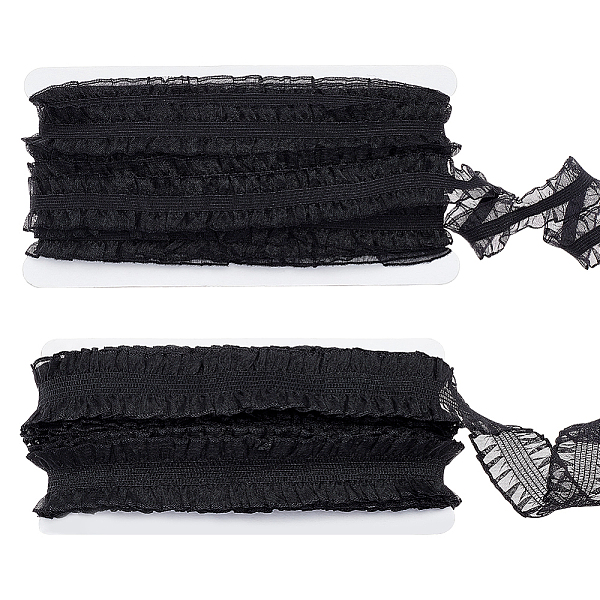 PandaHall FINGERINSPIRE 2 Cards 2 Styles Polycotton Pleated Elastic Lace Ribbon, Wave Edge Lace Trim, Clothes Accessories, Flat, Black...
PandaHall FINGERINSPIRE 2 Cards 2 Styles Polycotton Pleated Elastic Lace Ribbon, Wave Edge Lace Trim, Clothes Accessories, Flat, Black...