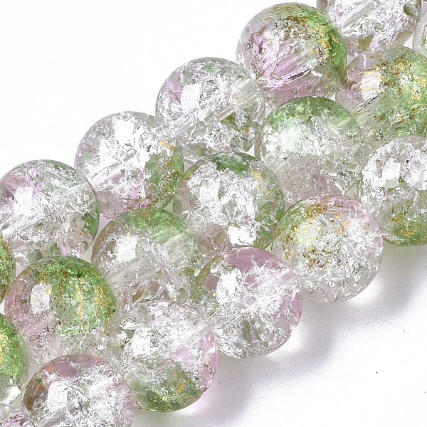PandaHall Transparent Spray Painted Crackle Glass Bead Strands, with Golden Foil, Round, Spring Green, 10~11mm, Hole: 1.4~1.6mm, about...
PandaHall Transparent Spray Painted Crackle Glass Bead Strands, with Golden Foil, Round, Spring Green, 10~11mm, Hole: 1.4~1.6mm, about...
