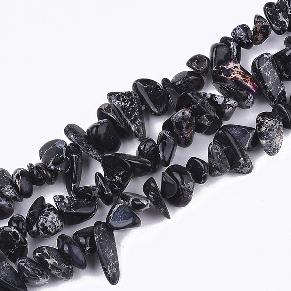 PandaHall Natural Imperial Jasper Beads Strands, Dyed, Chips, Black, 4~18x4~15x1~10mm, Hole: 1mm, about 88~100pcs/strand, 15.3 inch~15.7...
PandaHall Natural Imperial Jasper Beads Strands, Dyed, Chips, Black, 4~18x4~15x1~10mm, Hole: 1mm, about 88~100pcs/strand, 15.3 inch~15.7...