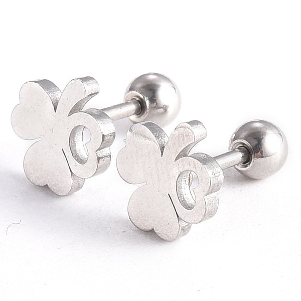 PandaHall 201 Stainless Steel Barbell Cartilage Earrings, Screw Back Earrings, with 304 Stainless Steel Pins, Shamrock, Stainless Steel...
PandaHall 201 Stainless Steel Barbell Cartilage Earrings, Screw Back Earrings, with 304 Stainless Steel Pins, Shamrock, Stainless Steel...