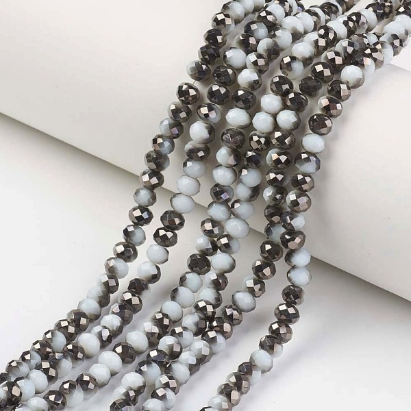 PandaHall Electroplate Opaque Glass Beads Strands, Half Black Plated, Faceted, Rondelle, White, 6x5mm, Hole: 1mm, about 85~88pcs/strand...
PandaHall Electroplate Opaque Glass Beads Strands, Half Black Plated, Faceted, Rondelle, White, 6x5mm, Hole: 1mm, about 85~88pcs/strand...