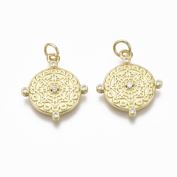 PandaHall Brass Micro Pave Clear Cubic Zirconia Pendants, with Jump Ring, Flat Round, Nickel Free, Real 18K Gold Plated, 19.5x17x2mm, Hole...
PandaHall Brass Micro Pave Clear Cubic Zirconia Pendants, with Jump Ring, Flat Round, Nickel Free, Real 18K Gold Plated, 19.5x17x2mm, Hole...