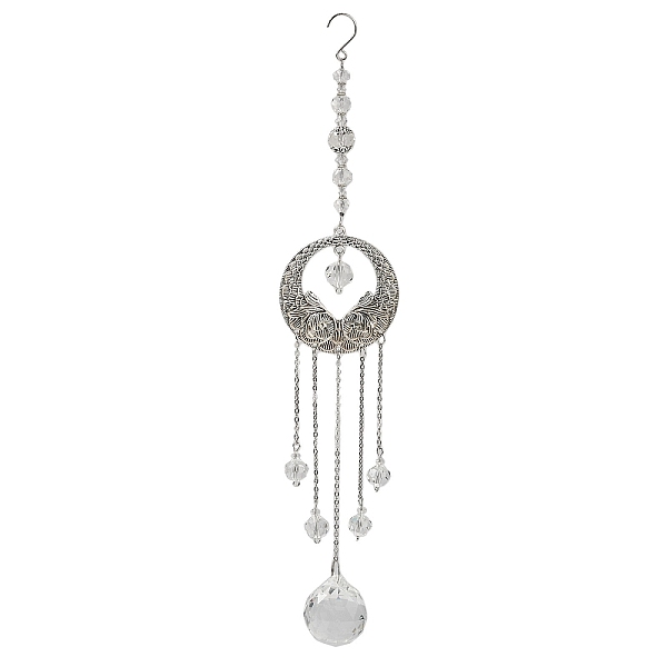 PandaHall Ring Iron Hollow Big Pendant Decorations, K9 Crystal Glass Hanging Sun Catchers, with Alloy Findings, for Garden, Wedding..., White
PandaHall Ring Iron Hollow Big Pendant Decorations, K9 Crystal Glass Hanging Sun Catchers, with Alloy Findings, for Garden, Wedding..., White