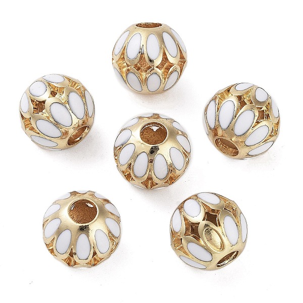 PandaHall Golden Plated Alloy Enamel European Beads, Large Hole Beads, Round with Flower, White, 14x13mm, Hole: 4.6mm Alloy+Enamel Round...
PandaHall Golden Plated Alloy Enamel European Beads, Large Hole Beads, Round with Flower, White, 14x13mm, Hole: 4.6mm Alloy+Enamel Round...