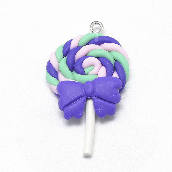 PandaHall Handmade Polymer Clay Pendants, Lollipop with Bowknot, Mauve, 40~53x27~30x7~9mm, Hole: 2mm Polymer Clay Candy Purple
PandaHall Handmade Polymer Clay Pendants, Lollipop with Bowknot, Mauve, 40~53x27~30x7~9mm, Hole: 2mm Polymer Clay Candy Purple