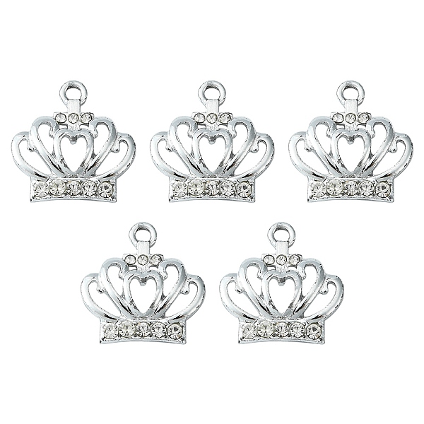 PandaHall Alloy Rhinestone Pendants, Platinum Tone Crown Charms, Crystal, 19.5x18.5x3mm, Hole: 2mm Alloy+Rhinestone Crown Clear
PandaHall Alloy Rhinestone Pendants, Platinum Tone Crown Charms, Crystal, 19.5x18.5x3mm, Hole: 2mm Alloy+Rhinestone Crown Clear
