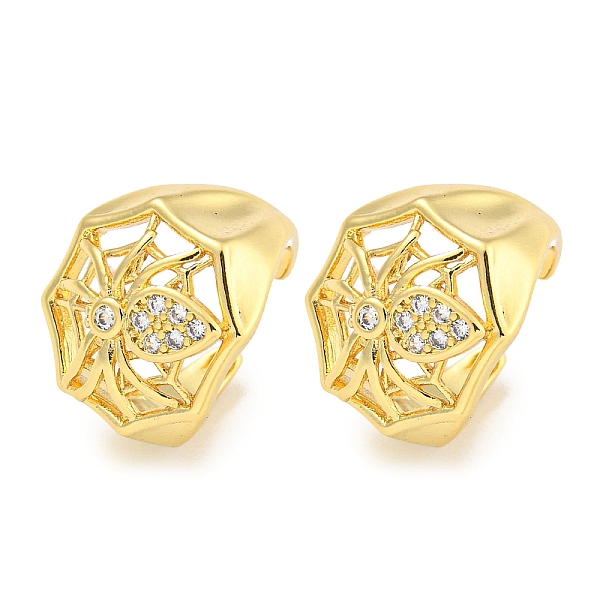 PandaHall Brass Micro Pave Cubic Zirconia Cuff Earrings, Spider Net, Real 18K Gold Plated, 15x12mm Cubic Zirconia Spider Clear
PandaHall Brass Micro Pave Cubic Zirconia Cuff Earrings, Spider Net, Real 18K Gold Plated, 15x12mm Cubic Zirconia Spider Clear