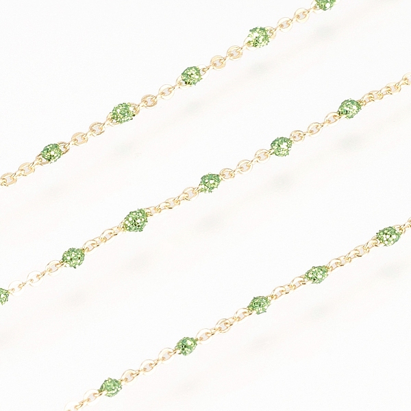 PandaHall 3.28 Feet 304 Stainless Steel Handmade Beaded Chain, Cable Chains, with Enamel and Glitter Powder, Long-Lasting Plated, Soldered..., Green
PandaHall 3.28 Feet 304 Stainless Steel Handmade Beaded Chain, Cable Chains, with Enamel and Glitter Powder, Long-Lasting Plated, Soldered..., Green