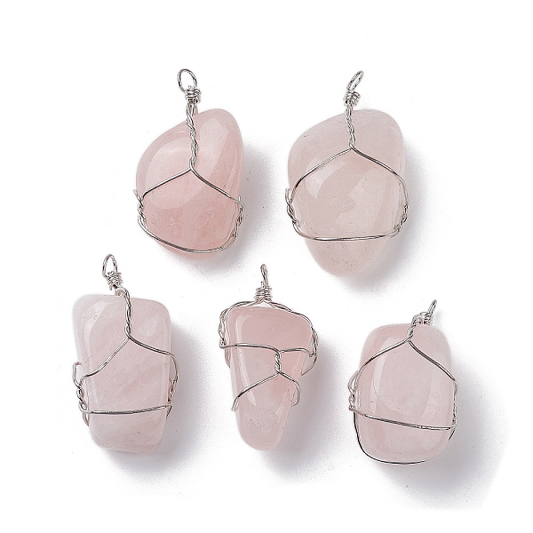PandaHall Natural Rose Quartz Copper Wire Wrapped Pendants, Nuggets Charms, Platinum, 29.5~37x14~22x9.5~17.5mm, Hole: 2.2mm Rose Quartz...
PandaHall Natural Rose Quartz Copper Wire Wrapped Pendants, Nuggets Charms, Platinum, 29.5~37x14~22x9.5~17.5mm, Hole: 2.2mm Rose Quartz...