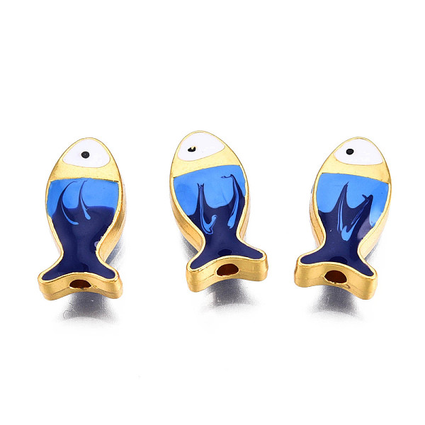 PandaHall Rack Plating Alloy Enamel Beads, Cadmium Free & Lead Free, Fish, Light Gold, Dodger Blue, 17x8x4.5mm, Hole: 1.8mm Alloy+Enamel...
PandaHall Rack Plating Alloy Enamel Beads, Cadmium Free & Lead Free, Fish, Light Gold, Dodger Blue, 17x8x4.5mm, Hole: 1.8mm Alloy+Enamel...