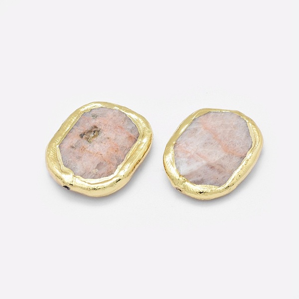 PandaHall Natural Sunstone Beads, Edge Gold Plated, Faceted, Oval, 23~26x18~20x5~7mm, Hole: 0.8mm Sunstone Oval
PandaHall Natural Sunstone Beads, Edge Gold Plated, Faceted, Oval, 23~26x18~20x5~7mm, Hole: 0.8mm Sunstone Oval