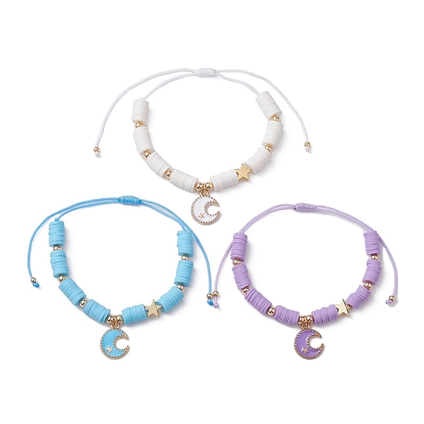 PandaHall Alloy Enamel Moon & Star Charm Bracelet, Polymer Clay Disc Braided Adjustable Bracelet, Mixed Color, Inner Diameter: 1-3/8~3-5/8..., Multicolor
PandaHall Alloy Enamel Moon & Star Charm Bracelet, Polymer Clay Disc Braided Adjustable Bracelet, Mixed Color, Inner Diameter: 1-3/8~3-5/8..., Multicolor