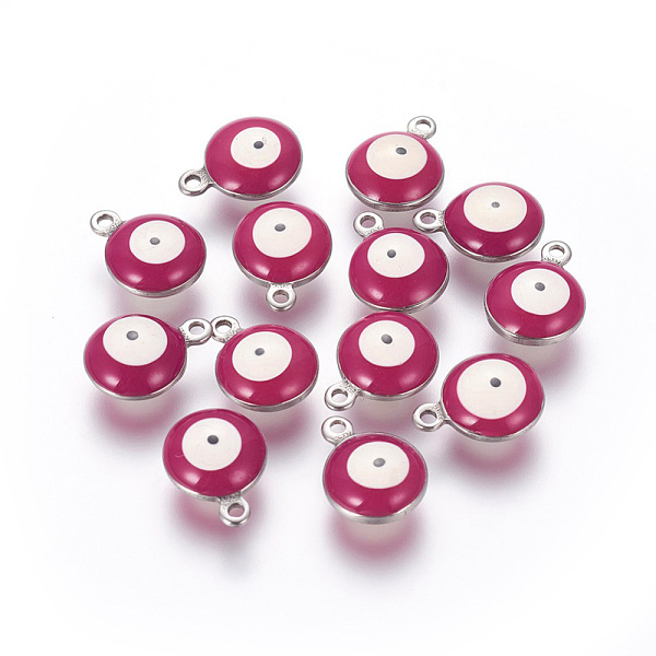 PandaHall 304 Stainless Steel Enamel Charms, Flat Round with Evil Eye, Stainless Steel Color, Medium Violet Red, 13x10x5mm, Hole: 1.4mm...
PandaHall 304 Stainless Steel Enamel Charms, Flat Round with Evil Eye, Stainless Steel Color, Medium Violet Red, 13x10x5mm, Hole: 1.4mm...