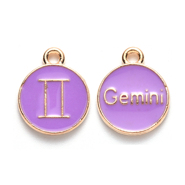 PandaHall Alloy Enamel Pendants, Cadmium Free & Lead Free, Flat Round with Constellation, Light Gold, Medium Purple, Gemini, 15x12x2mm, Hole...
PandaHall Alloy Enamel Pendants, Cadmium Free & Lead Free, Flat Round with Constellation, Light Gold, Medium Purple, Gemini, 15x12x2mm, Hole...