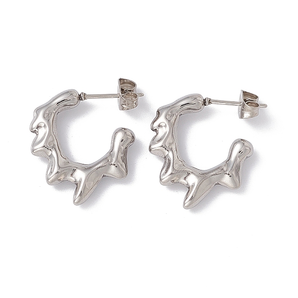 PandaHall 304 Stainless Steel Melting Dripping Stud Earrings, Half Hoop Earrings for Women, Stainless Steel Color, 21x18.5x3.5mm, Pin: 0.6mm...
PandaHall 304 Stainless Steel Melting Dripping Stud Earrings, Half Hoop Earrings for Women, Stainless Steel Color, 21x18.5x3.5mm, Pin: 0.6mm...