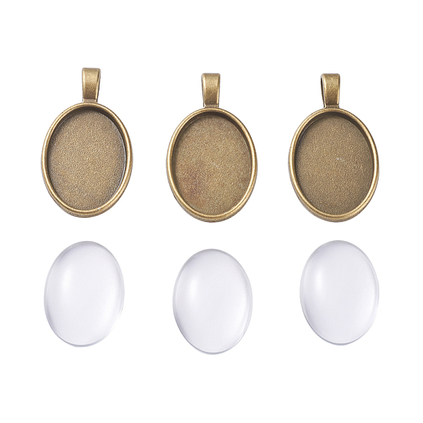 PandaHall DIY Pendant Making, with Alloy Pendant Cabochon Settings and Transparent Clear Oval Glass Cabochons, Antique Bronze, 37x21x3mm...
PandaHall DIY Pendant Making, with Alloy Pendant Cabochon Settings and Transparent Clear Oval Glass Cabochons, Antique Bronze, 37x21x3mm...