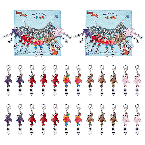 PandaHall Alloy Enamel Shark Pendant Locking Stitch Markers, Zinc Alloy Lobster Claw Clasp Stitch Marker, Mixed Color, 6.2cm, 12pcs/set..., Multicolor
PandaHall Alloy Enamel Shark Pendant Locking Stitch Markers, Zinc Alloy Lobster Claw Clasp Stitch Marker, Mixed Color, 6.2cm, 12pcs/set..., Multicolor