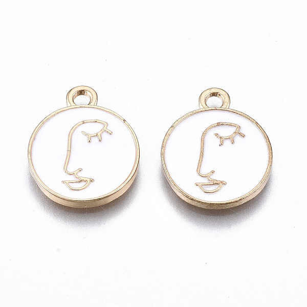 PandaHall Light Gold Plated Alloy Enamel Pendants, Cadmium Free & Lead Free, Flat Round with Face, White, 16.5x13.5x2mm, Hole: 1.8mm...
PandaHall Light Gold Plated Alloy Enamel Pendants, Cadmium Free & Lead Free, Flat Round with Face, White, 16.5x13.5x2mm, Hole: 1.8mm...