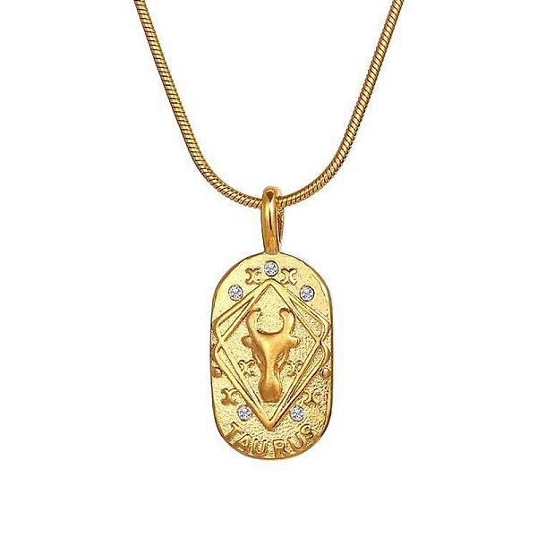 PandaHall Constellations Cubic Zirconia Pendant Necklace, with Golden Stainless Steel Round Snake Chains, Taurus, 17.72 inch(45cm) Cubic...
PandaHall Constellations Cubic Zirconia Pendant Necklace, with Golden Stainless Steel Round Snake Chains, Taurus, 17.72 inch(45cm) Cubic...