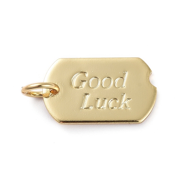 PandaHall Brass Pendants, Long-Lasting Plated, Rectangle, with WordGood Luck, Real 18K Gold Plated, 15x9x1mm, Hole: 3mm Brass Rectangle
PandaHall Brass Pendants, Long-Lasting Plated, Rectangle, with WordGood Luck, Real 18K Gold Plated, 15x9x1mm, Hole: 3mm Brass Rectangle