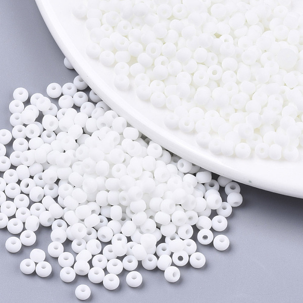 PandaHall Frosted Colours Glass Beads, Opaque Colours, Round, White, 4x3mm, Hole: 1mm, about 4500pcs/bag Glass Round White
PandaHall Frosted Colours Glass Beads, Opaque Colours, Round, White, 4x3mm, Hole: 1mm, about 4500pcs/bag Glass Round White