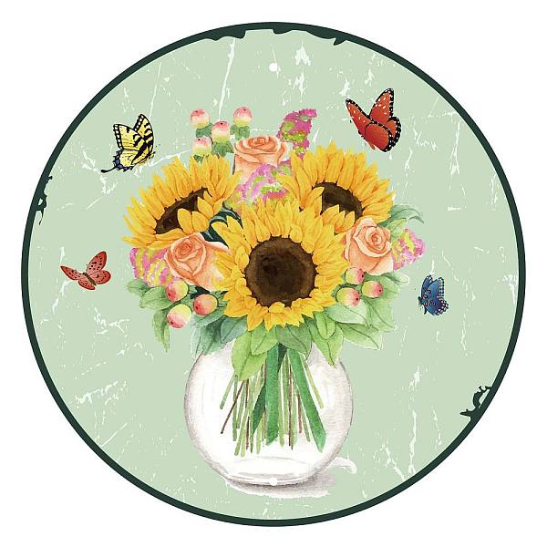 PandaHall Vintage Metal Tin Sign, Iron Wall Decor for Bars, Restaurants, Cafes Pubs, Flat Round, Colorful, Sunflower Pattern, 300x300x0.03mm...
PandaHall Vintage Metal Tin Sign, Iron Wall Decor for Bars, Restaurants, Cafes Pubs, Flat Round, Colorful, Sunflower Pattern, 300x300x0.03mm...