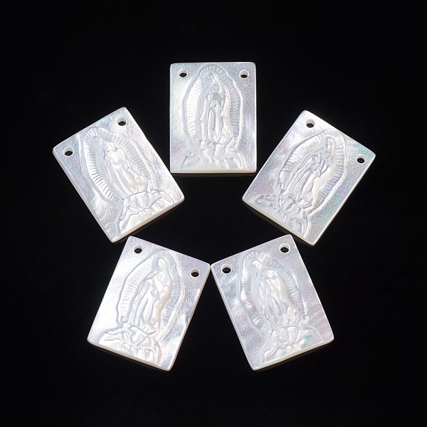 PandaHall Natural White Shell Lady of Guadalupe Pendants, Religion, Rectangle with Virgin Mary, 15.5x12x2.5~3mm, Hole: 1mm White Shell...
PandaHall Natural White Shell Lady of Guadalupe Pendants, Religion, Rectangle with Virgin Mary, 15.5x12x2.5~3mm, Hole: 1mm White Shell...