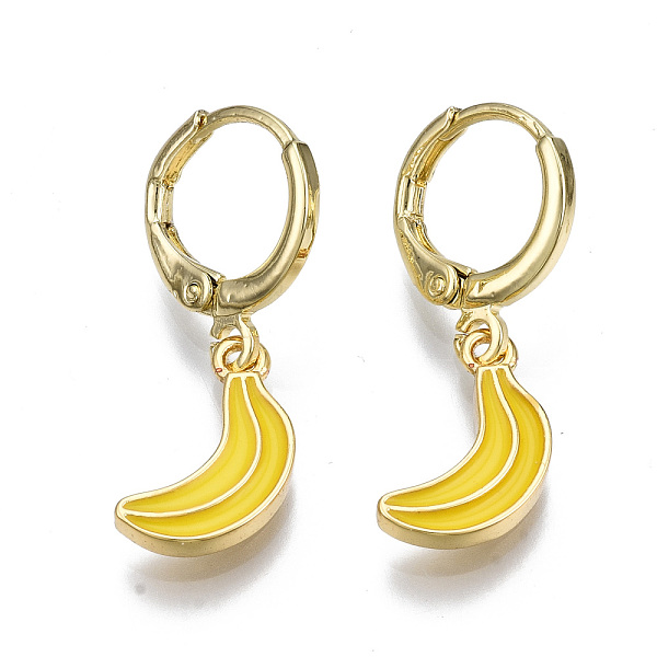 PandaHall Brass Enamel Huggie Hoop Earrings, Nickel Free, Banana, Real 16K Gold Plated, Yellow, 27x7.5mm, Pin: 1mm Brass Fruit Yellow
PandaHall Brass Enamel Huggie Hoop Earrings, Nickel Free, Banana, Real 16K Gold Plated, Yellow, 27x7.5mm, Pin: 1mm Brass Fruit Yellow