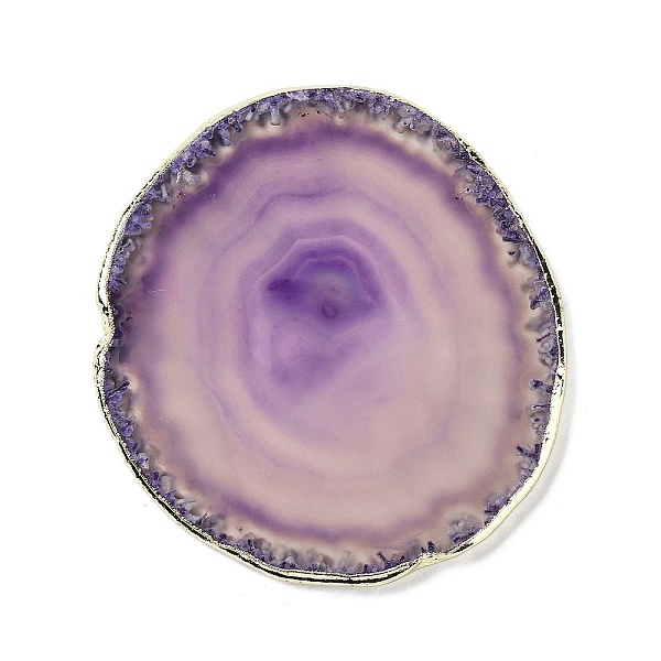 PandaHall Natural Agate Coaster, Agate Slices, with Brass Edage, Nugget, Plum, 85~97x71~78x4~6mm Natural Agate Nuggets Purple
PandaHall Natural Agate Coaster, Agate Slices, with Brass Edage, Nugget, Plum, 85~97x71~78x4~6mm Natural Agate Nuggets Purple