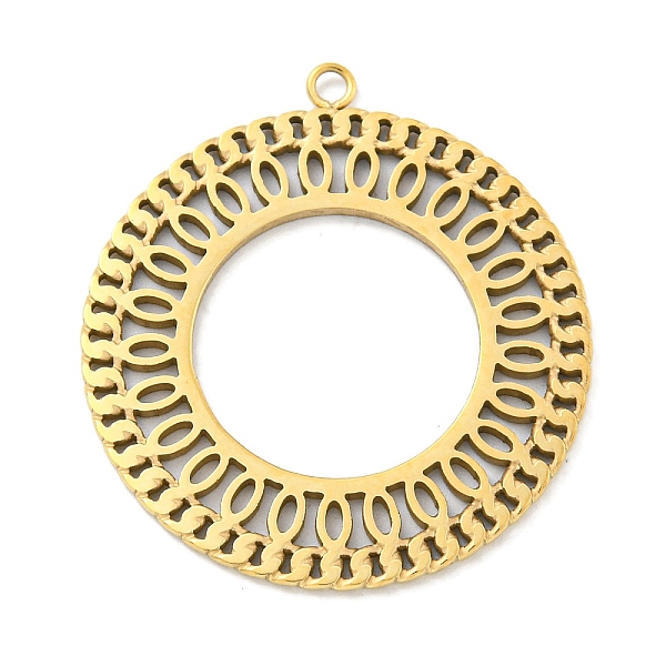 PandaHall Vacuum Plating 304 Stainless Steel Pendants, Laser Cut, Round Ring Charm, Real 18K Gold Plated, 33x30x1mm, Hole: 1.8mm 304...
PandaHall Vacuum Plating 304 Stainless Steel Pendants, Laser Cut, Round Ring Charm, Real 18K Gold Plated, 33x30x1mm, Hole: 1.8mm 304...