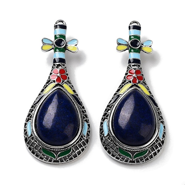 PandaHall Tibetan Style Alloy Brooches, with Natural Lapis Lazuli and Eneml, Antique Silver, 66x27.5x18mm, Hole: 8.4x4.2mm Lapis Lazuli...
PandaHall Tibetan Style Alloy Brooches, with Natural Lapis Lazuli and Eneml, Antique Silver, 66x27.5x18mm, Hole: 8.4x4.2mm Lapis Lazuli...